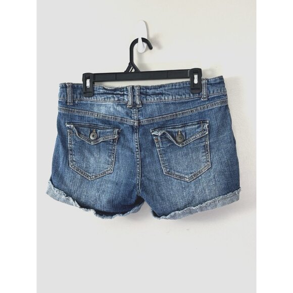 2.1 Denim Y2K Distressed Jean Shorts Daisy Dukes Low Rise 29 Preppy Grunge Apple - Picture 2 of 7